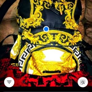 Versace la coupe de dieux print backpack